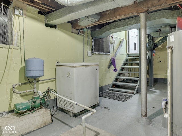 57 Worman St, Indianapolis, IN 46227 - unfinished basement with concrete block wall