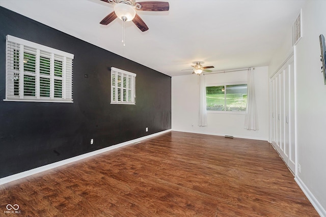 701 Hawthorn Rd, New Castle, IN 47362 - empty room with ceiling fan and wood finished floors