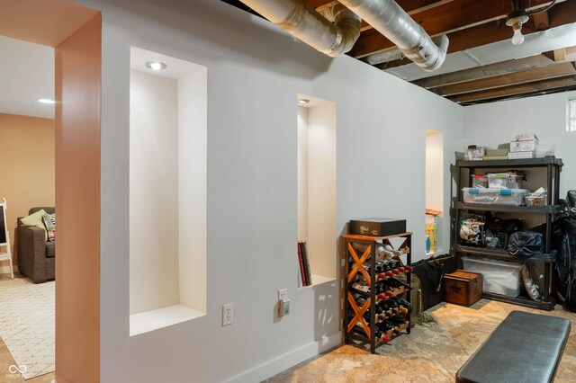 view of finished basement