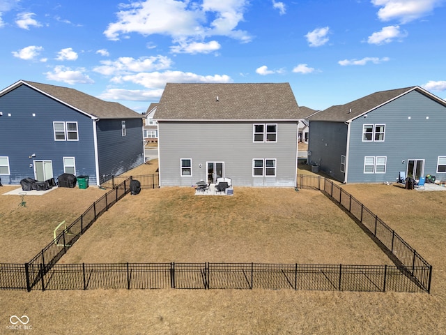 8673 Laurelton Pl, Brownsburg, IN 46112 - back of house with a lawn and a fenced backyard