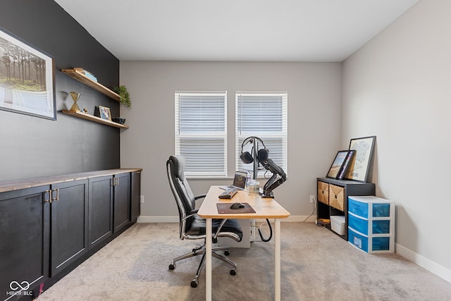 8673 Laurelton Pl, Brownsburg, IN 46112 - office area featuring baseboards and light carpet