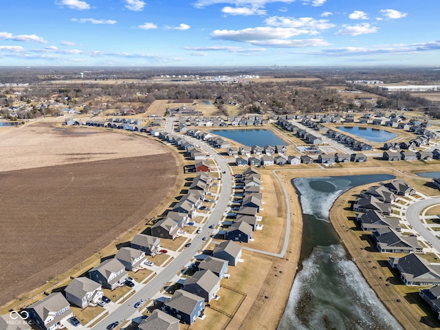 8673 Laurelton Pl, Brownsburg, IN 46112 - birds eye view of property featuring a water view and a residential view