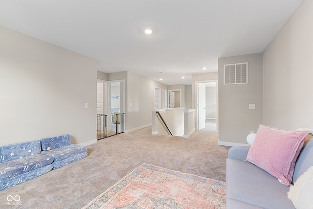 8673 Laurelton Pl, Brownsburg, IN 46112 - living area with recessed lighting, visible vents, baseboards, and light carpet
