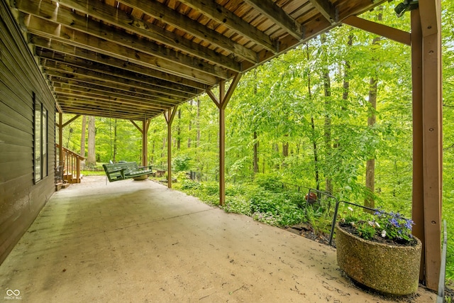 13306 W 50 S, Columbus, IN 47201 - view of patio / terrace with a forest view