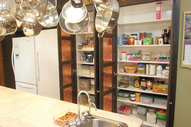 storage area with a sink