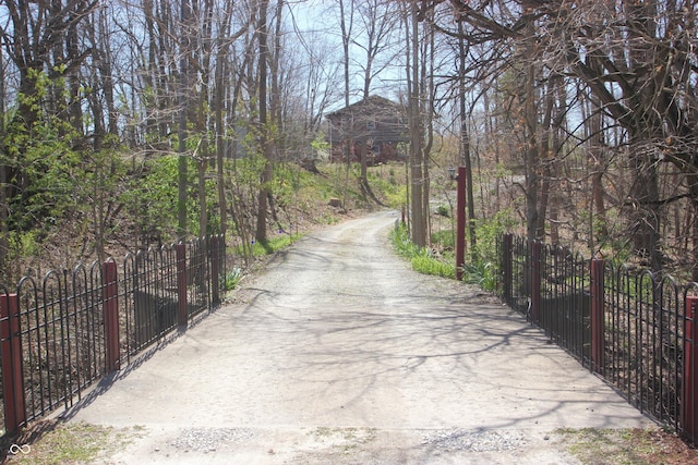 view of road with a gate