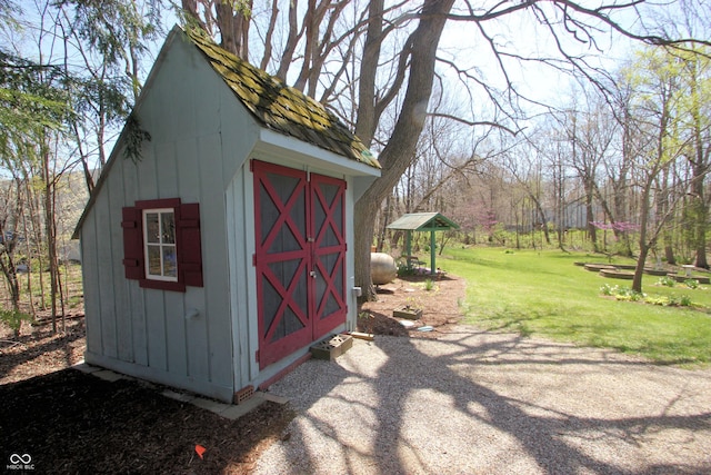 view of shed