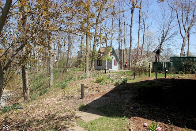 view of yard featuring fence