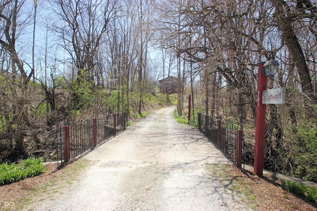 view of street with a gate