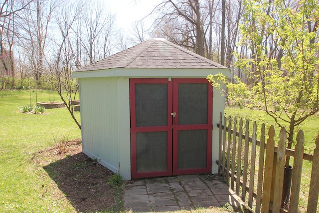 view of shed