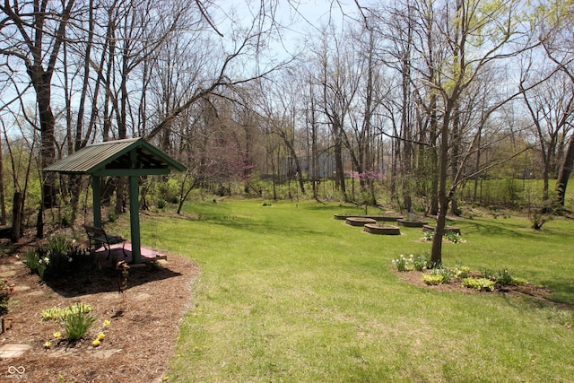 view of yard featuring a gazebo