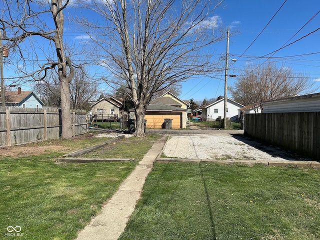 view of yard with fence