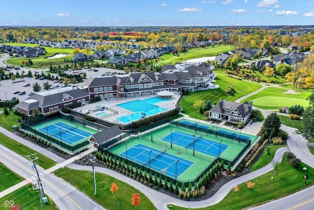 132 Oakhurst Way, Westfield, IN 46074 - drone / aerial view featuring view of golf course and a residential view