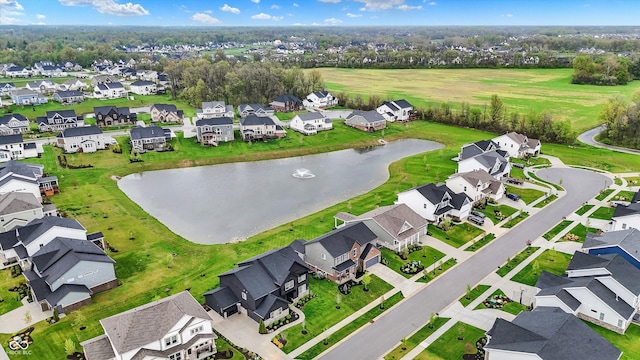 132 Oakhurst Way, Westfield, IN 46074 - bird's eye view with a water view and a residential view
