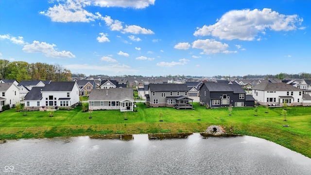132 Oakhurst Way, Westfield, IN 46074 - birds eye view of property featuring a water view and a residential view