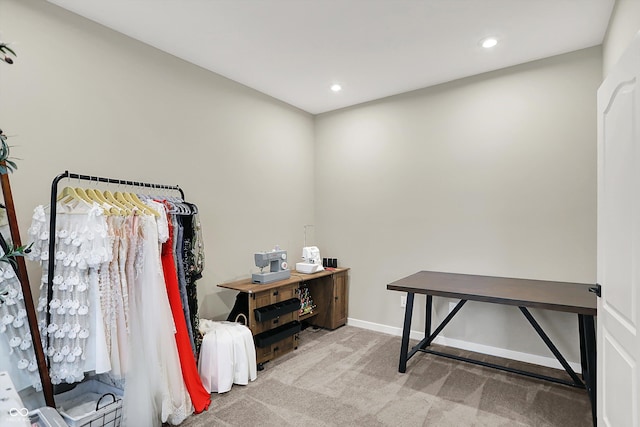 132 Oakhurst Way, Westfield, IN 46074 - misc room with recessed lighting, carpet flooring, and baseboards