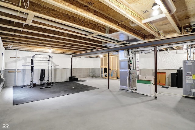 132 Oakhurst Way, Westfield, IN 46074 - unfinished basement with heating unit and water heater