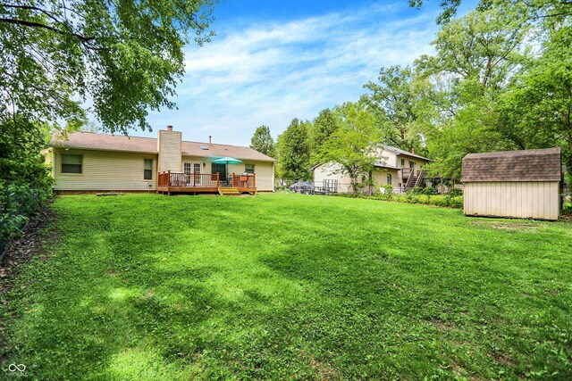 1697 Stacy Lynn Dr, Indianapolis, IN 46231 - view of yard with a wooden deck