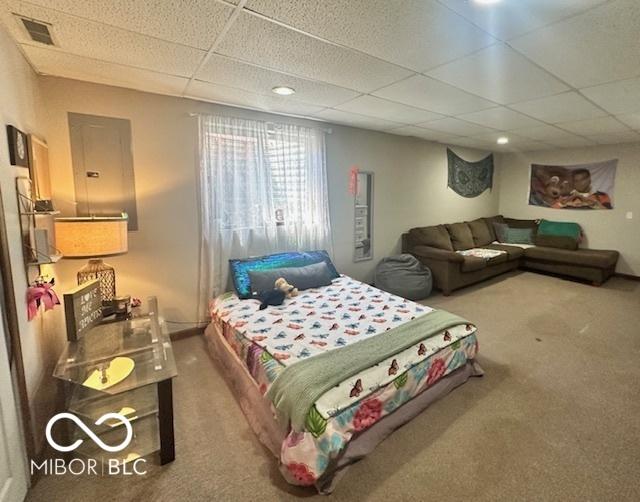 6036 Chinkapin Dr, Columbus, IN 47201 - bedroom with a paneled ceiling, carpet floors, and visible vents