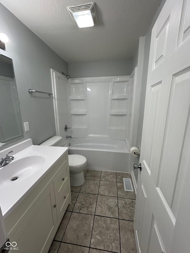 103 N Nebraska St, North Salem, IN 46165 - full bath featuring a textured ceiling, visible vents, toilet, and vanity