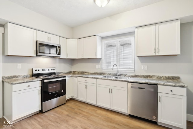 2114 N Dexter St, Indianapolis, IN 46202 - kitchen featuring white cabinets, stainless steel appliances, and a sink