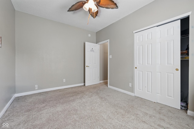 621 Fireside Dr, Greenwood, IN 46143 - unfurnished bedroom with carpet flooring, a closet, and baseboards