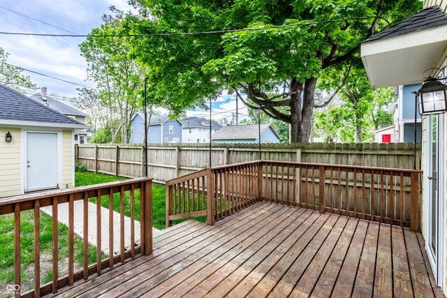 3133 Ruckle St, Indianapolis, IN 46205 - wooden deck with a residential view