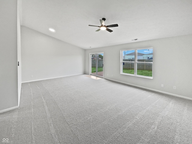 491 Westview Dr, Bargersville, IN 46106 - unfurnished room featuring visible vents, baseboards, carpet, and ceiling fan