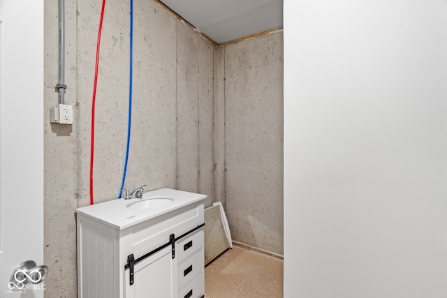 6519 Rothchild Blvd, Indianapolis, IN 46278 - bathroom with vanity and concrete floors