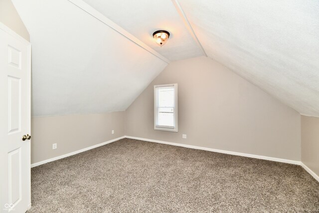 106 S Wayburn St, Indianapolis, IN 46229 - bonus room with lofted ceiling, baseboards, and carpet floors