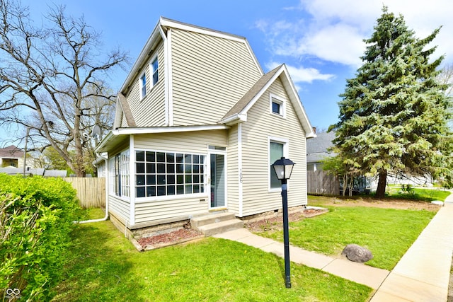 106 S Wayburn St, Indianapolis, IN 46229 - view of front of property with a front lawn, fence, and entry steps