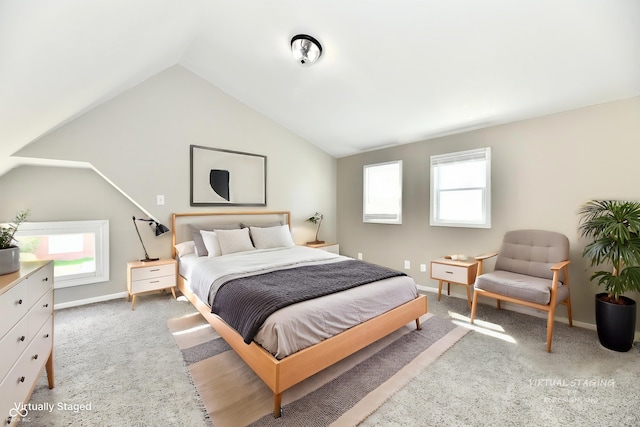 106 S Wayburn St, Indianapolis, IN 46229 - bedroom with vaulted ceiling, carpet, and baseboards