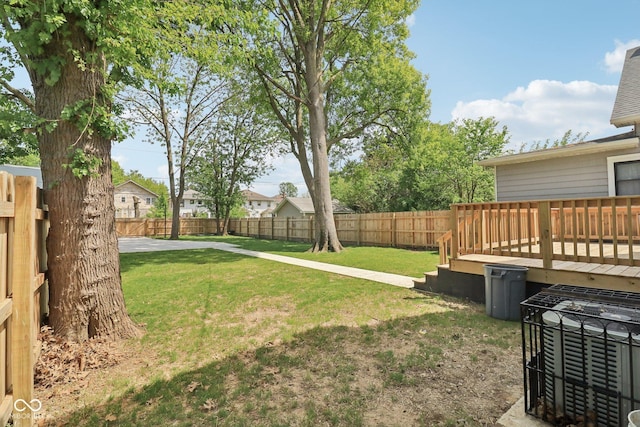 625 N Temple Ave, Indianapolis, IN 46201 - view of yard featuring a wooden deck