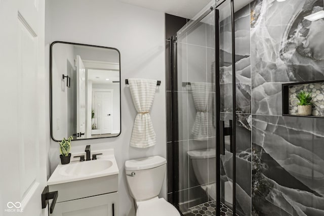 625 N Temple Ave, Indianapolis, IN 46201 - full bath with toilet, a shower stall, and vanity
