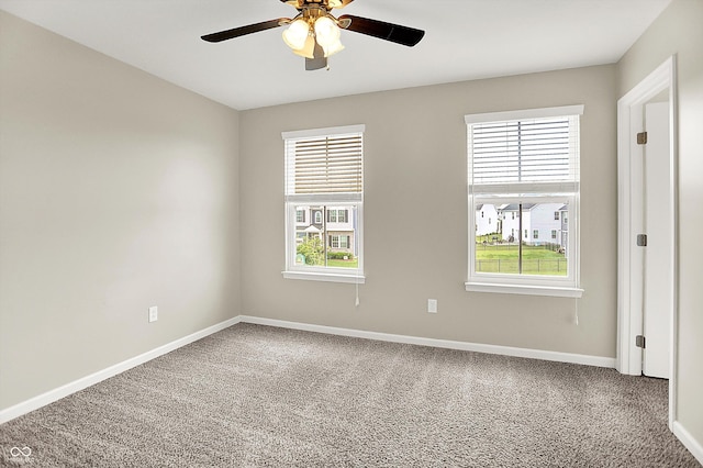 13567 Moorcroft Dr, Fishers, IN 46037 - carpeted spare room featuring ceiling fan, healthy amount of natural light, and baseboards
