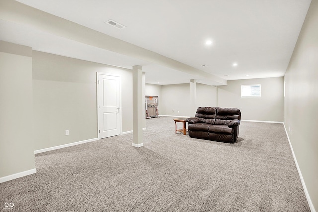 13567 Moorcroft Dr, Fishers, IN 46037 - below grade area featuring baseboards, carpet flooring, and recessed lighting