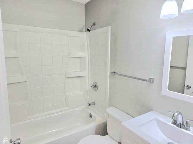 2465 N Eaton Ave, Indianapolis, IN 46219 - bathroom with toilet, shower / tub combination, and vanity