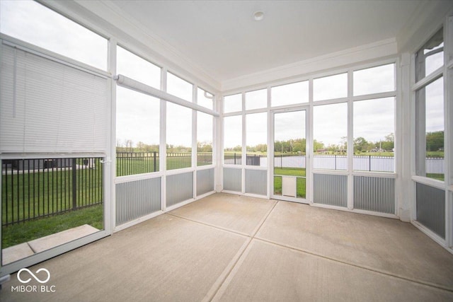 9455 Orchard Cove Dr, Indianapolis, IN 46239 - unfurnished sunroom with a water view and a wealth of natural light