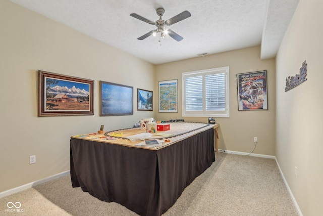 1361 Trescott Dr, Westfield, IN 46074 - office with light colored carpet, baseboards, and a ceiling fan