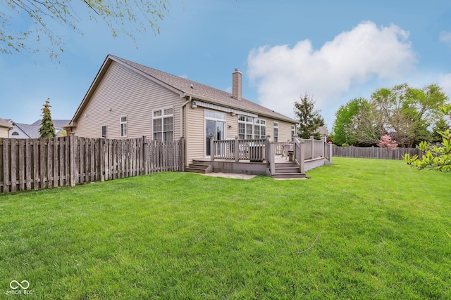 1361 Trescott Dr, Westfield, IN 46074 - rear view of house featuring a chimney and a deck