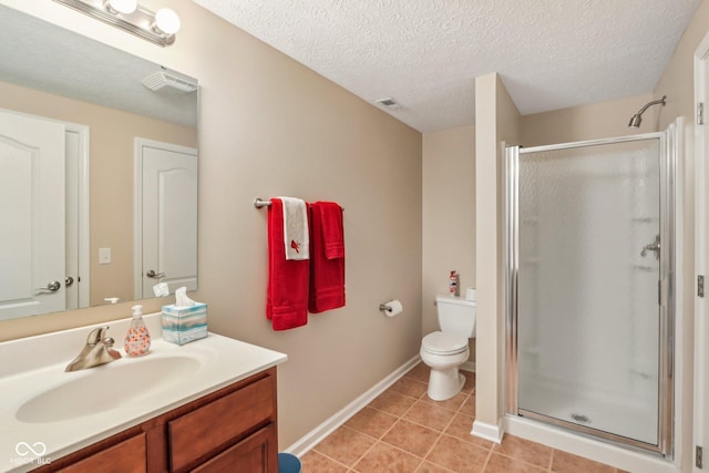 1361 Trescott Dr, Westfield, IN 46074 - full bath featuring a shower stall, toilet, baseboards, vanity, and tile patterned flooring