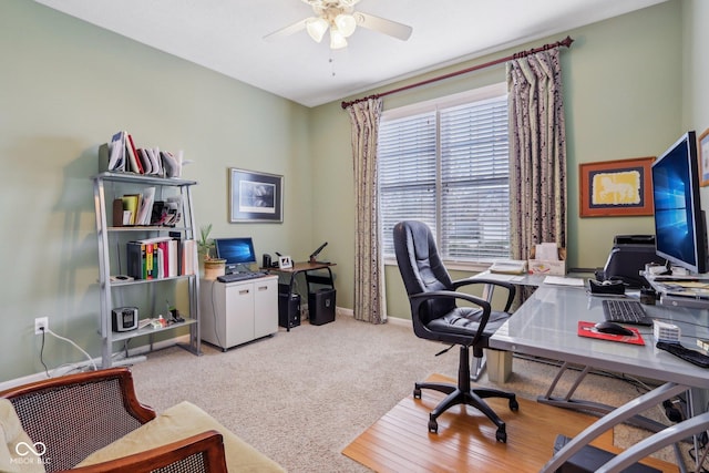 1361 Trescott Dr, Westfield, IN 46074 - carpeted office space with ceiling fan and baseboards