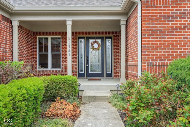 1361 Trescott Dr, Westfield, IN 46074 - doorway to property with brick siding and roof with shingles