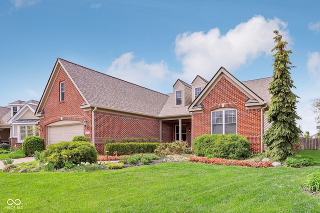 1361 Trescott Dr, Westfield, IN 46074 - traditional-style home featuring brick siding, roof with shingles, a front lawn, and an attached garage