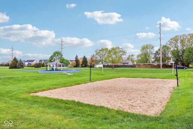 1361 Trescott Dr, Westfield, IN 46074 - view of home's community with volleyball court, a lawn, and a gazebo