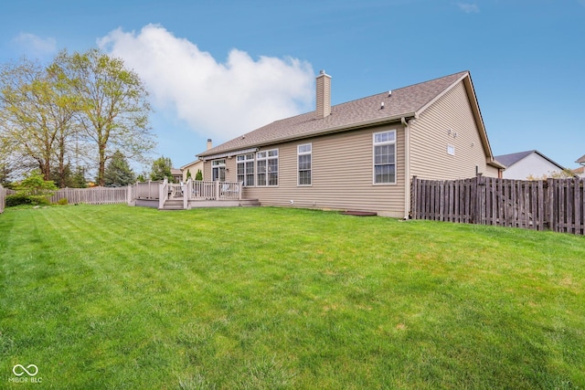 1361 Trescott Dr, Westfield, IN 46074 - rear view of property featuring a chimney and a deck