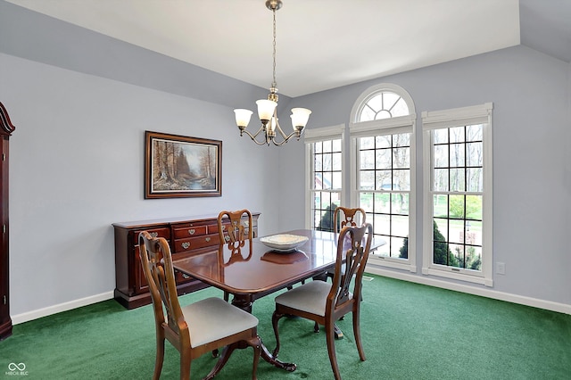 424 Orchard Blvd, Danville, IN 46122 - dining area featuring baseboards, carpet floors, and a notable chandelier