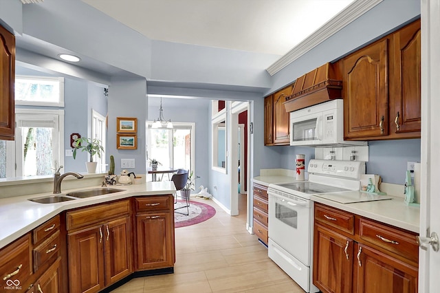 424 Orchard Blvd, Danville, IN 46122 - kitchen with a sink, white appliances, and light countertops