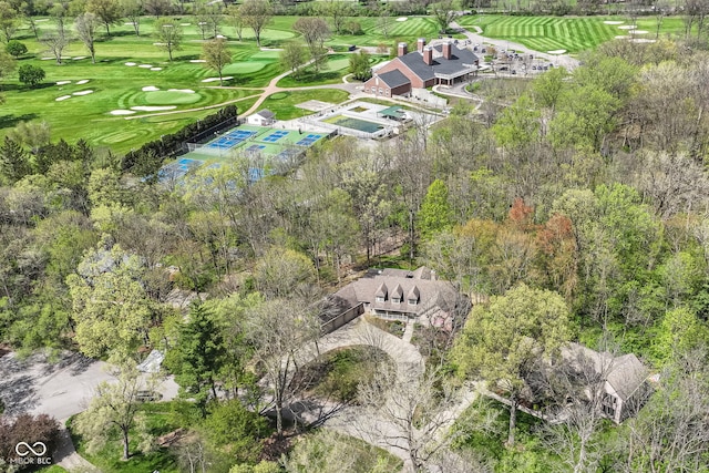bird's eye view featuring view of golf course