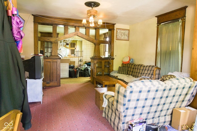 sitting room featuring carpet floors